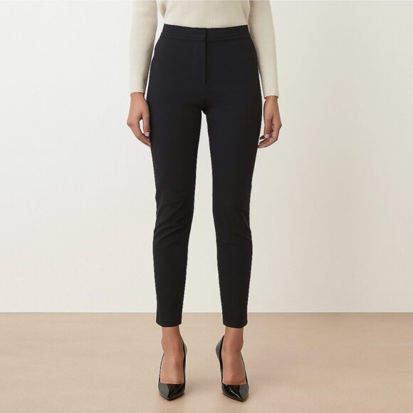DVF Diane von Furstenberg Black Slim Pants Size 2 | Viscose Stretch Trousers - Picture 1 of 9